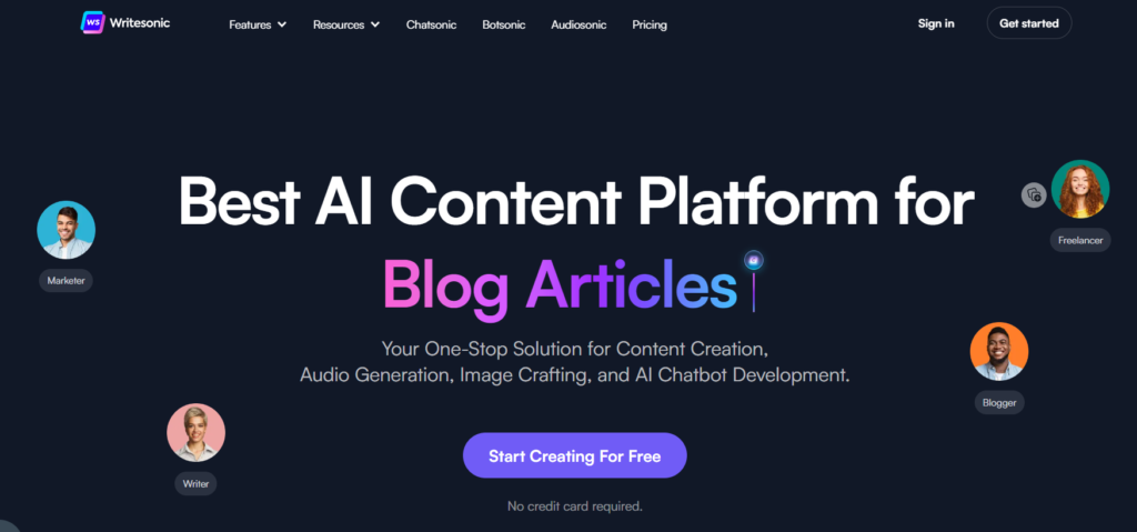 best ai content writing tools : writesonic
