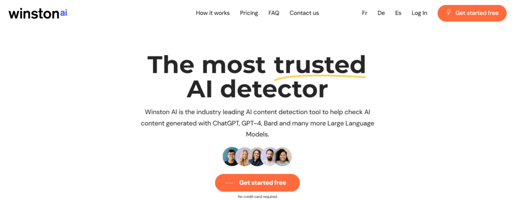 Best AI Detection Tools: winston AI interface