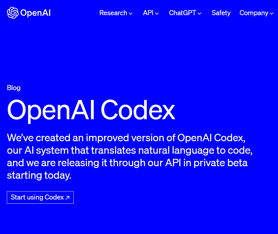 OpenAI Codex  interface