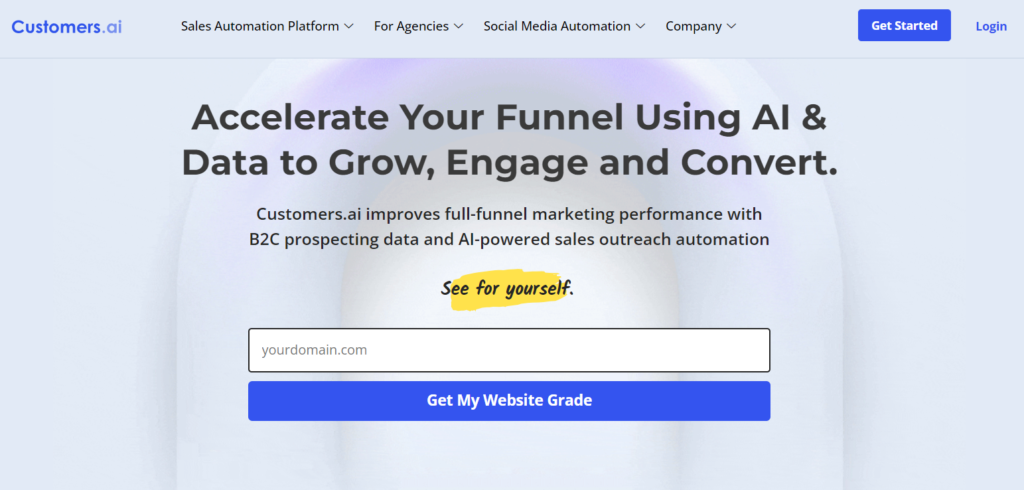 Best AI Lead Generation Tools: Cutomers.ai interface