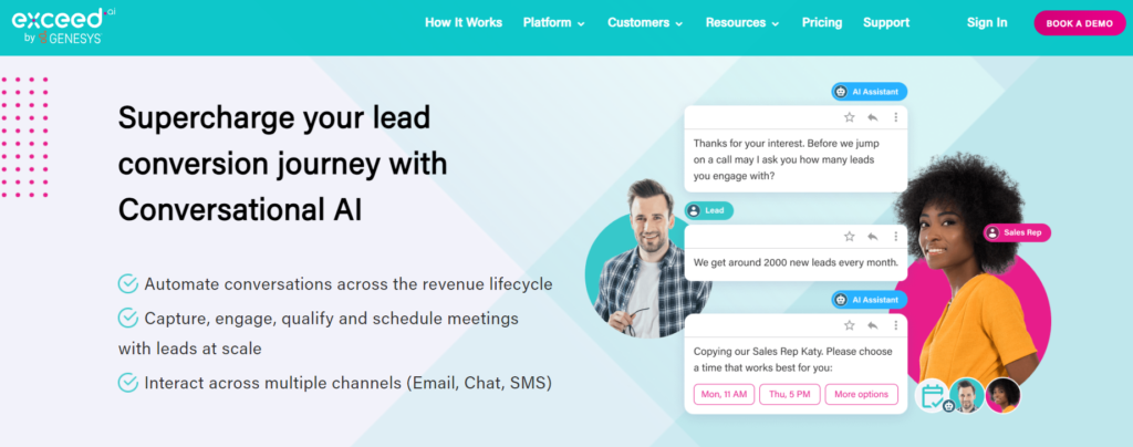 Best AI Lead Generation Tools: Exceed.ai interface